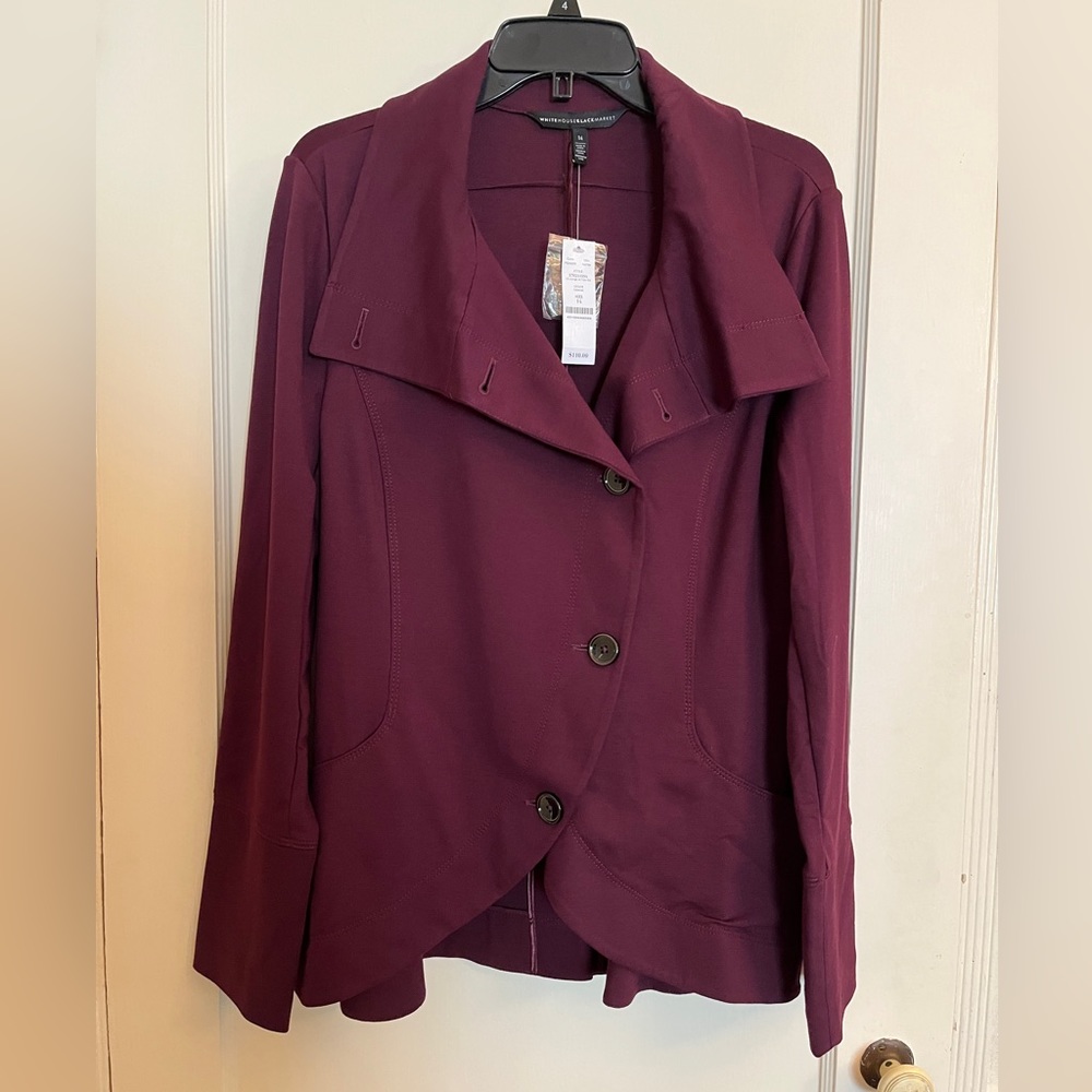 White House Black Market Plum Jacket NWT